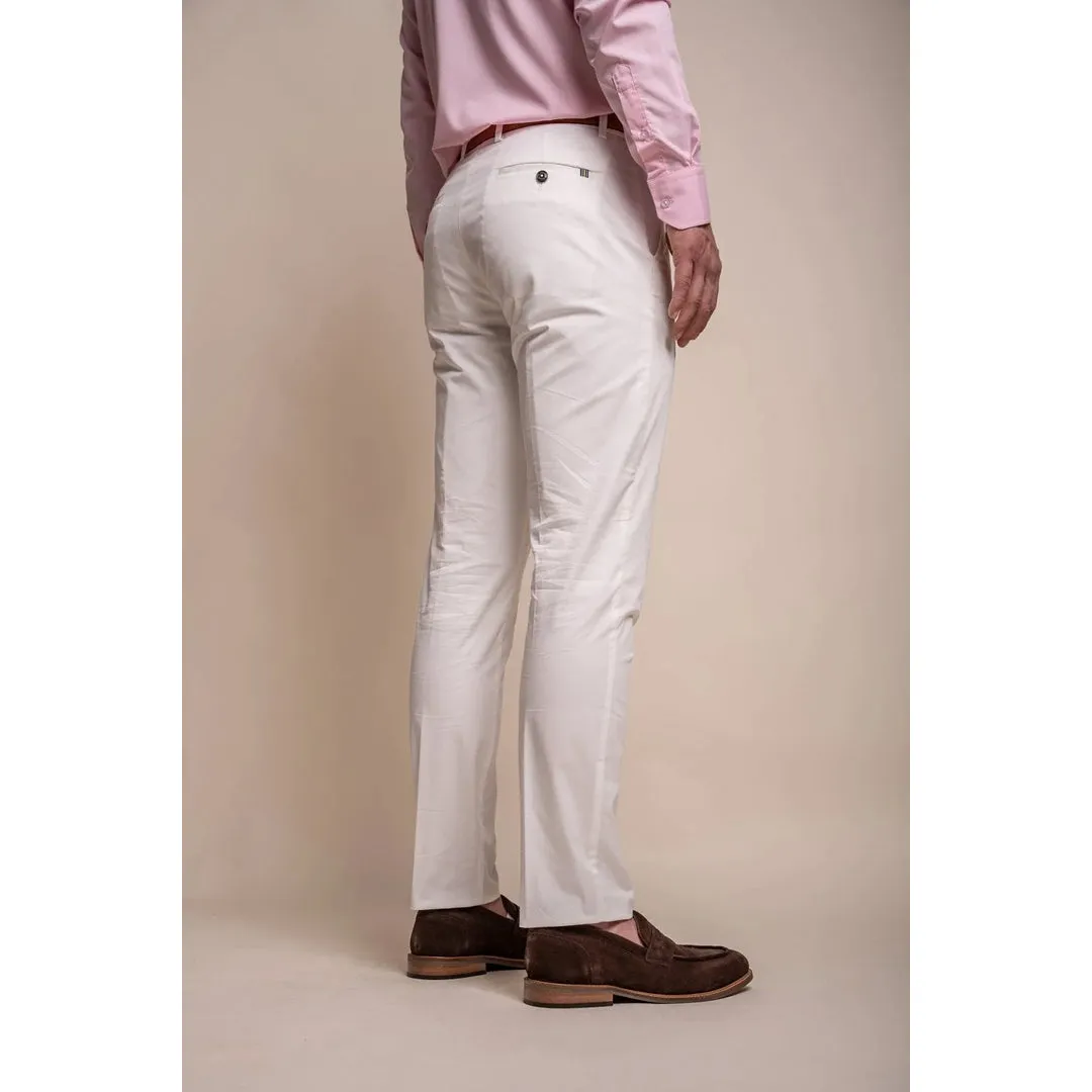 Mario - Men's Smart Summer Cream Trousers