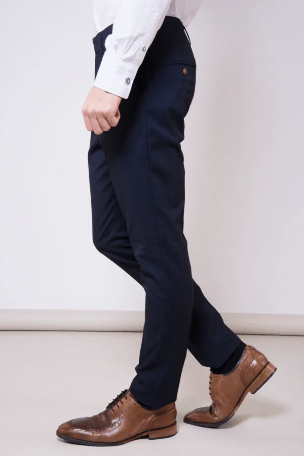 Max Navy Skinny Fit Trousers