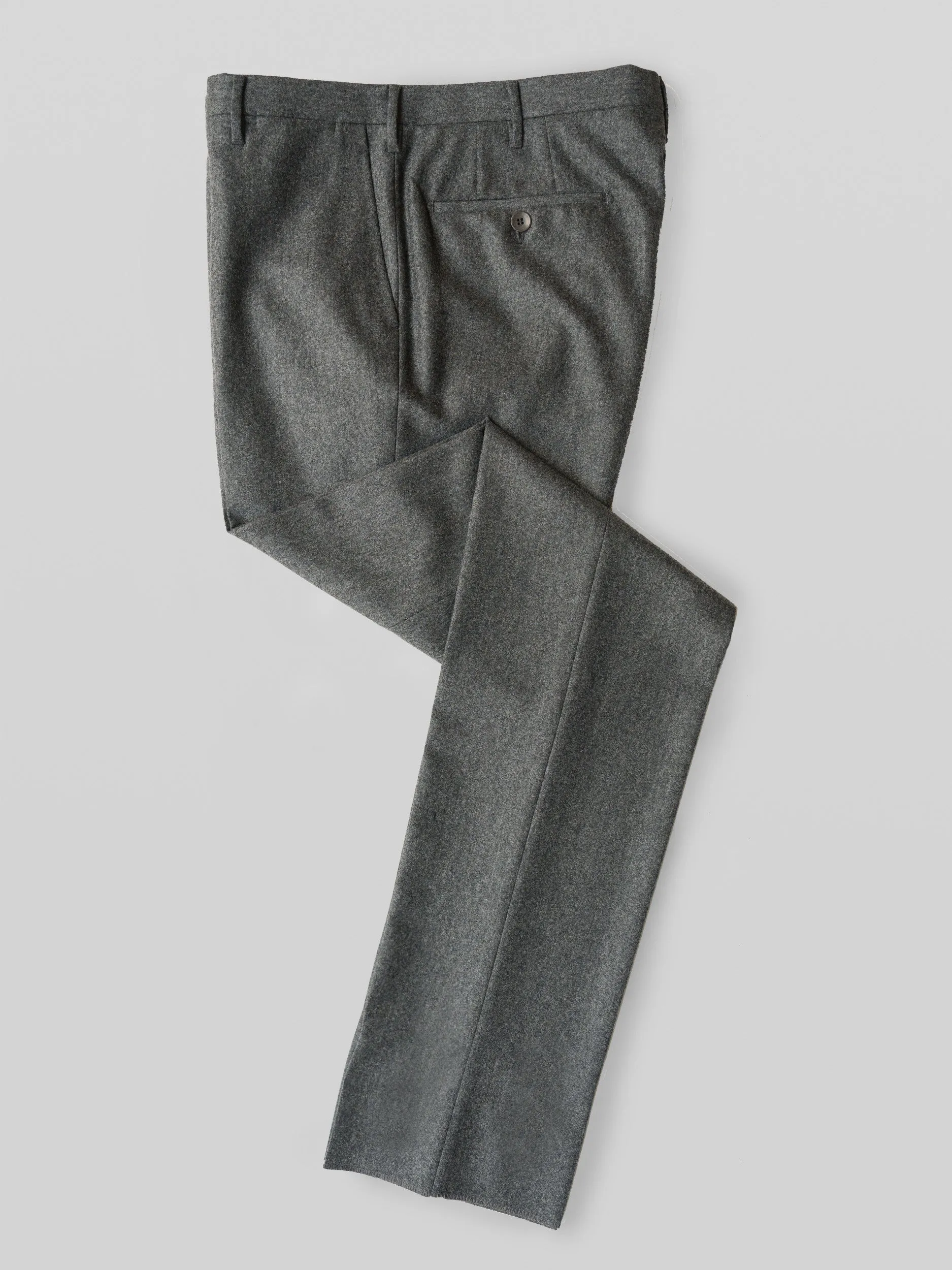 Medium grey flannel regular fit trousers