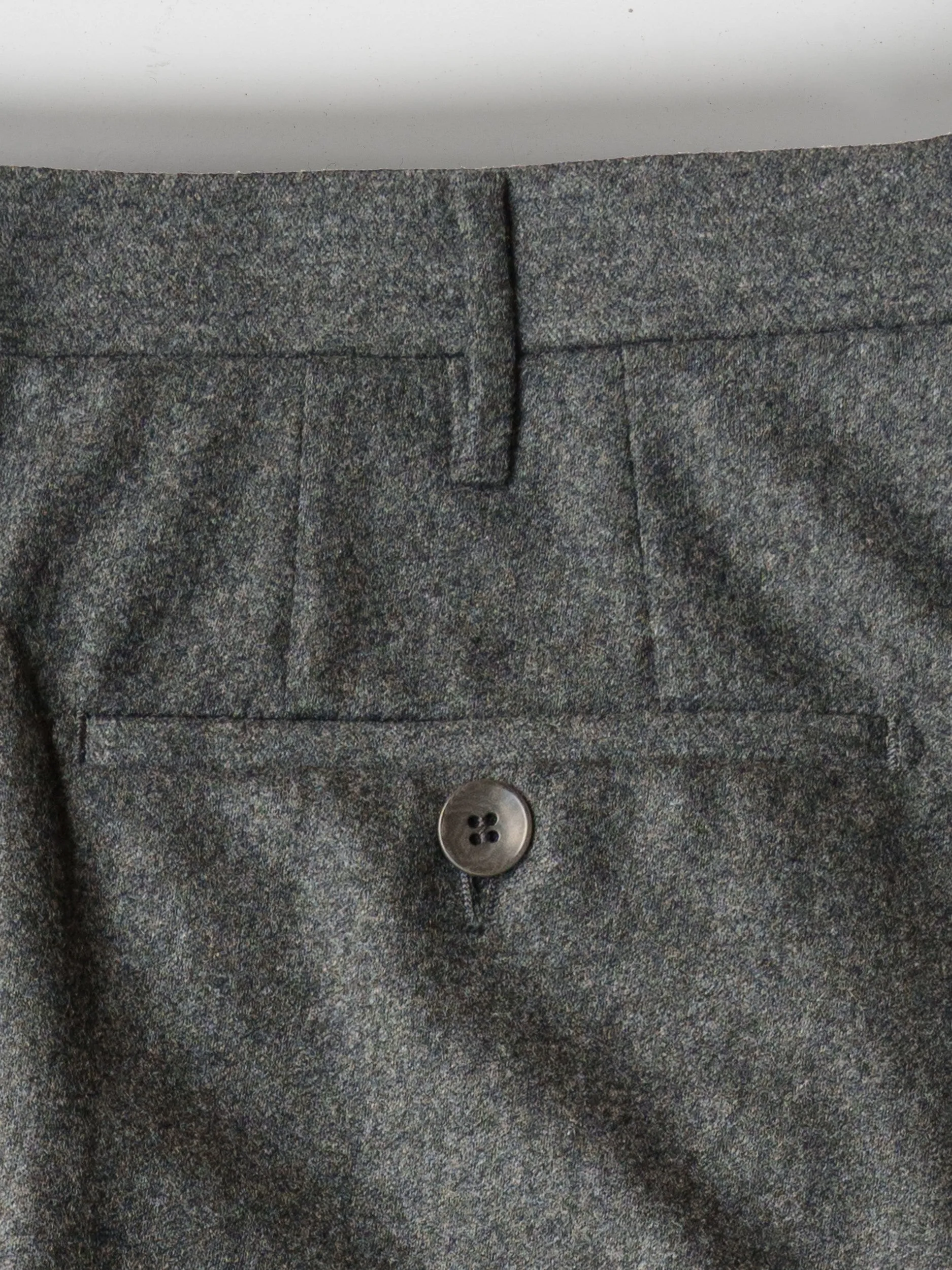 Medium grey flannel regular fit trousers