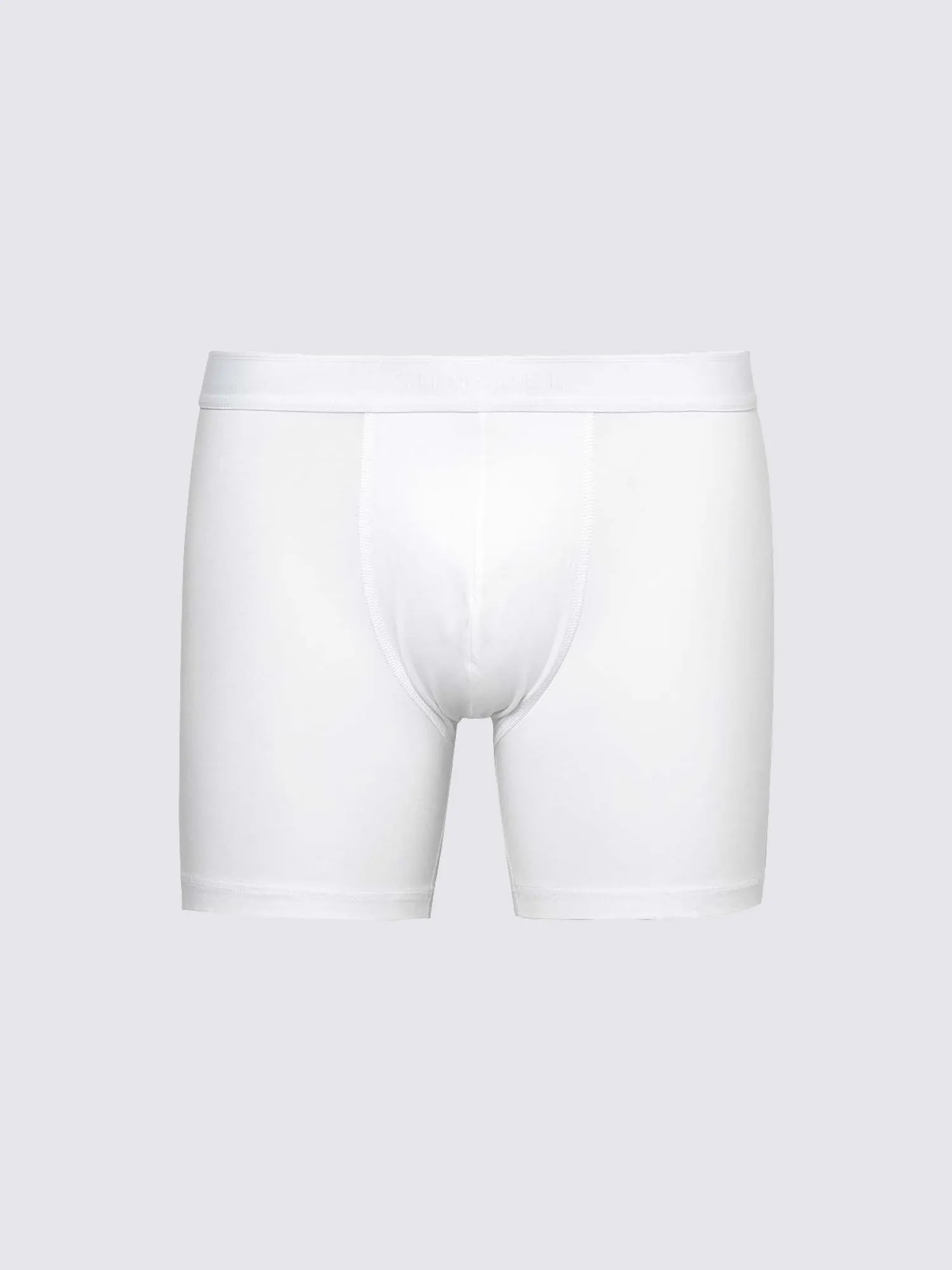 Men's Long Leg Stretch Cotton Trunks, White