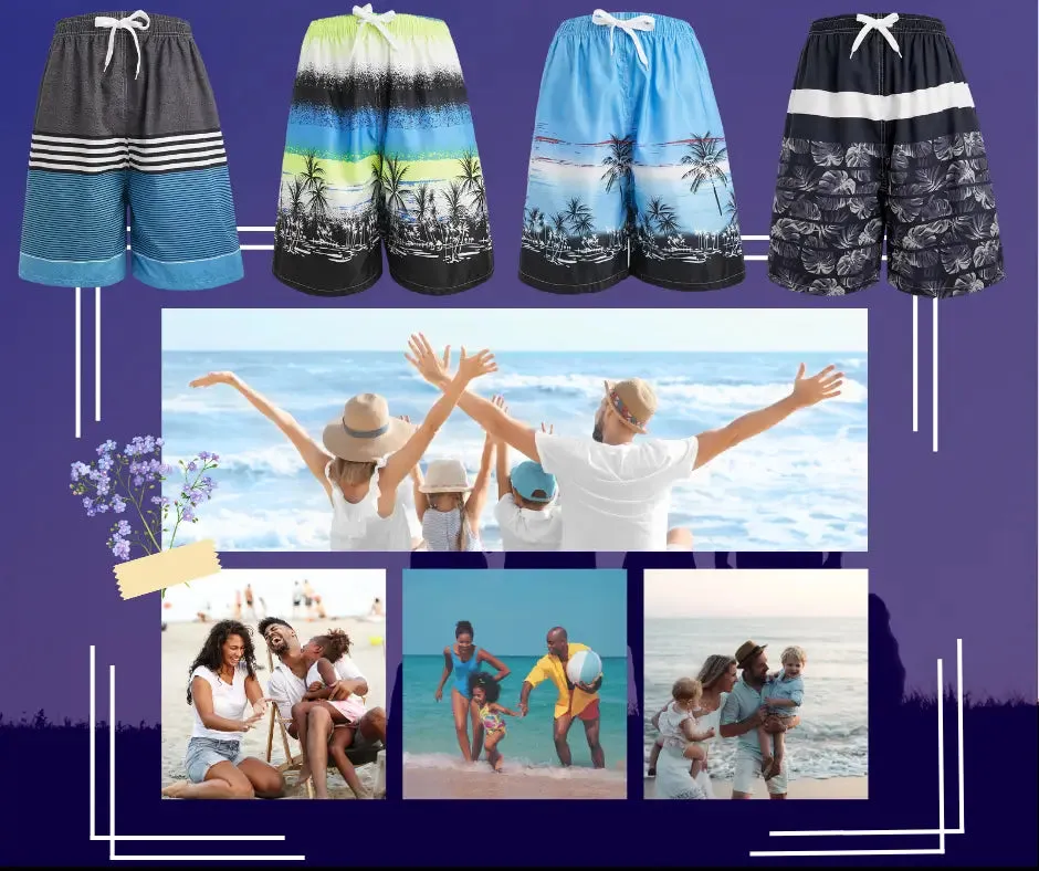 Mens Stretch Swim Trunks