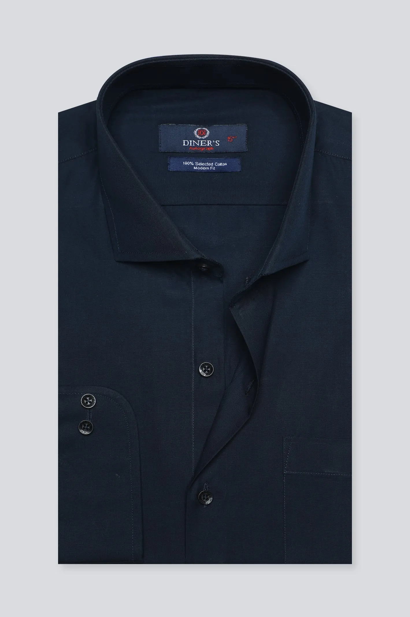 Navy Blue Plain Formal Autograph Shirt