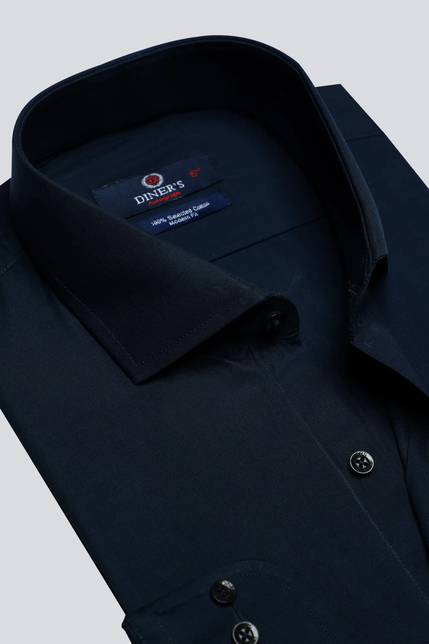 Navy Blue Plain Formal Autograph Shirt