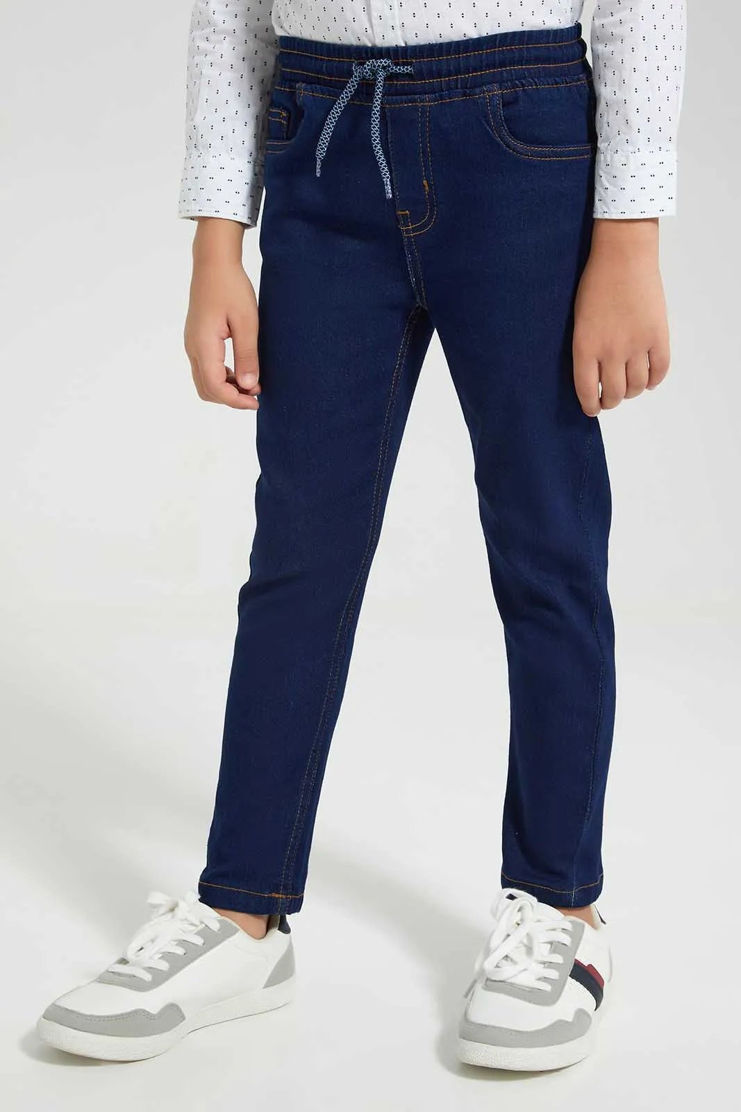 Navy Elasticated Waist Jean