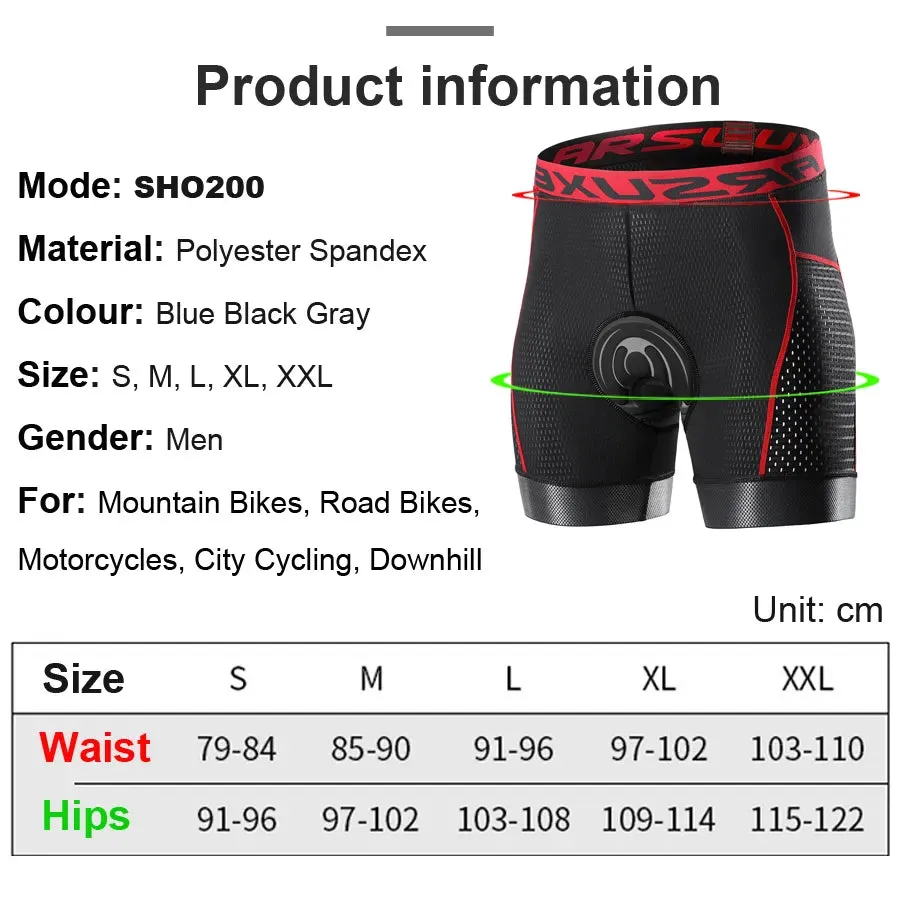 NEWBOLER Men's Cycling Shorts Women's Cycling Underwear 5D Gel Pad Shockproof Cycling Underpant MTB Biker Shorts 2021 Bicycle