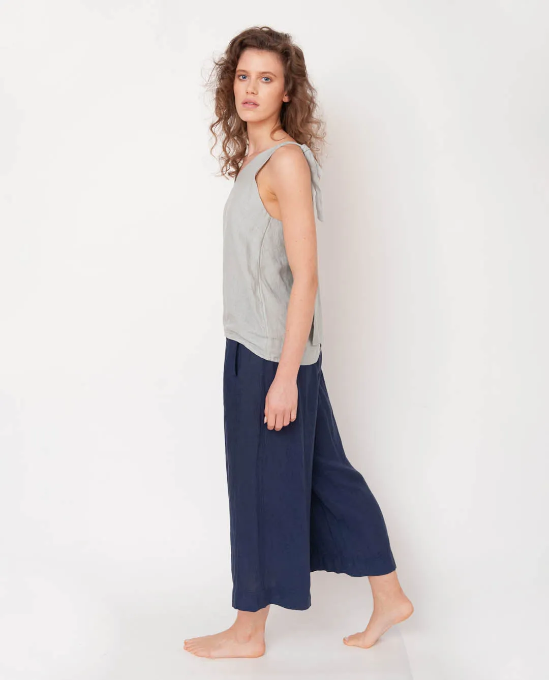 Nicole-May Linen Trouser In Midnight