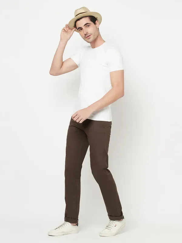 Octave Men Brown Regular Fit Cotton Trousers