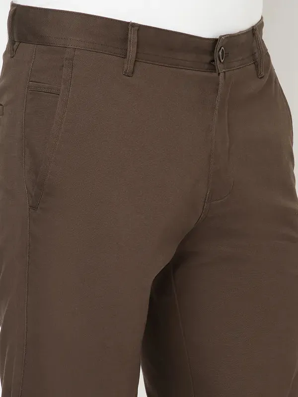 Octave Men Brown Regular Fit Cotton Trousers