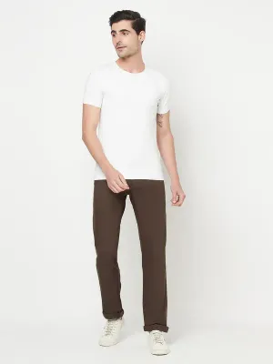 Octave Men Brown Regular Fit Cotton Trousers