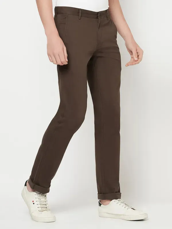 Octave Men Brown Regular Fit Cotton Trousers