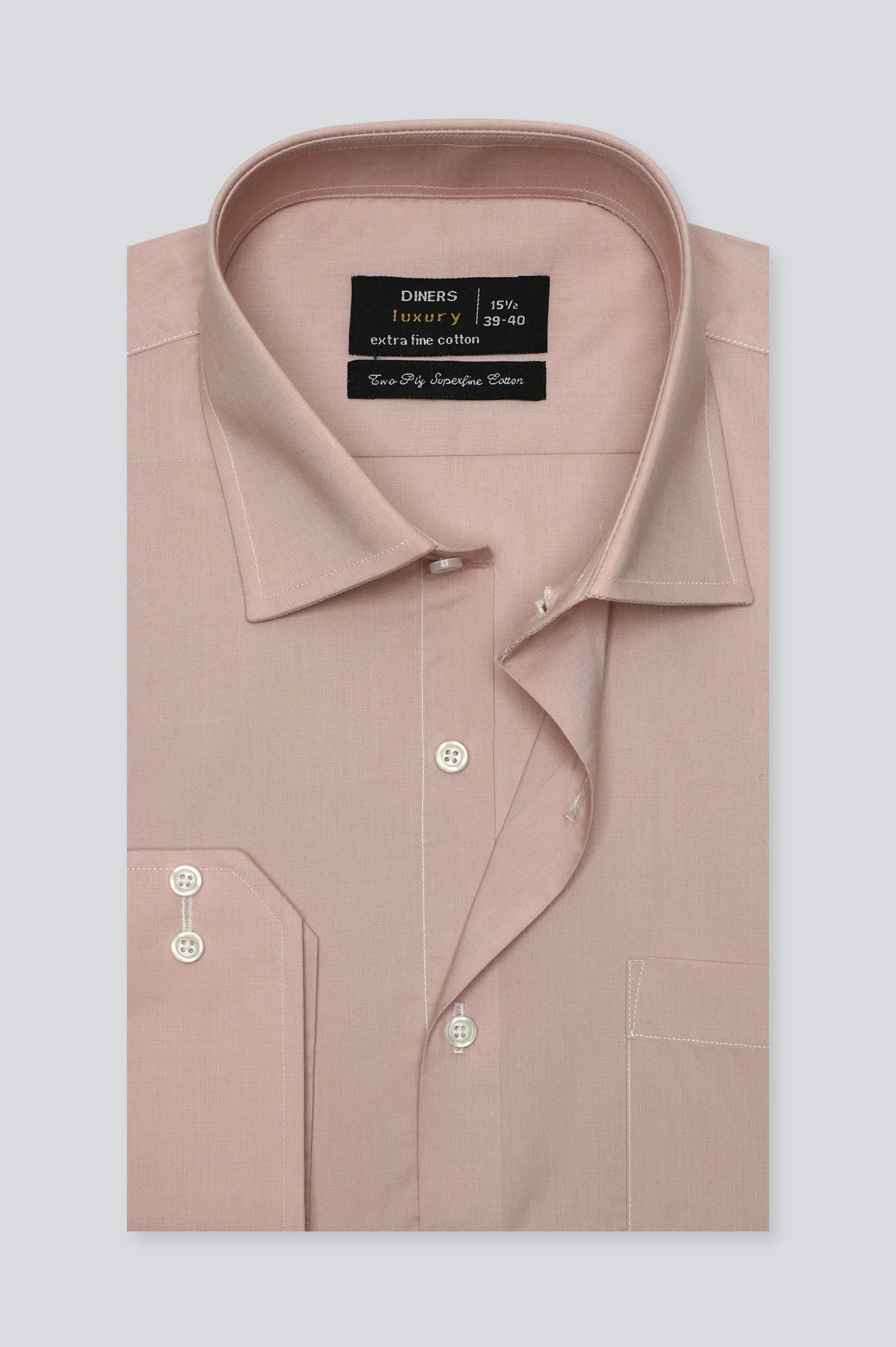 Peach Plain Formal Shirt