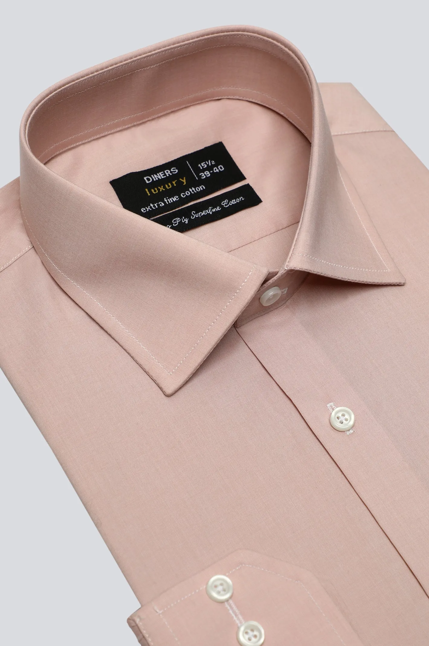 Peach Plain Formal Shirt