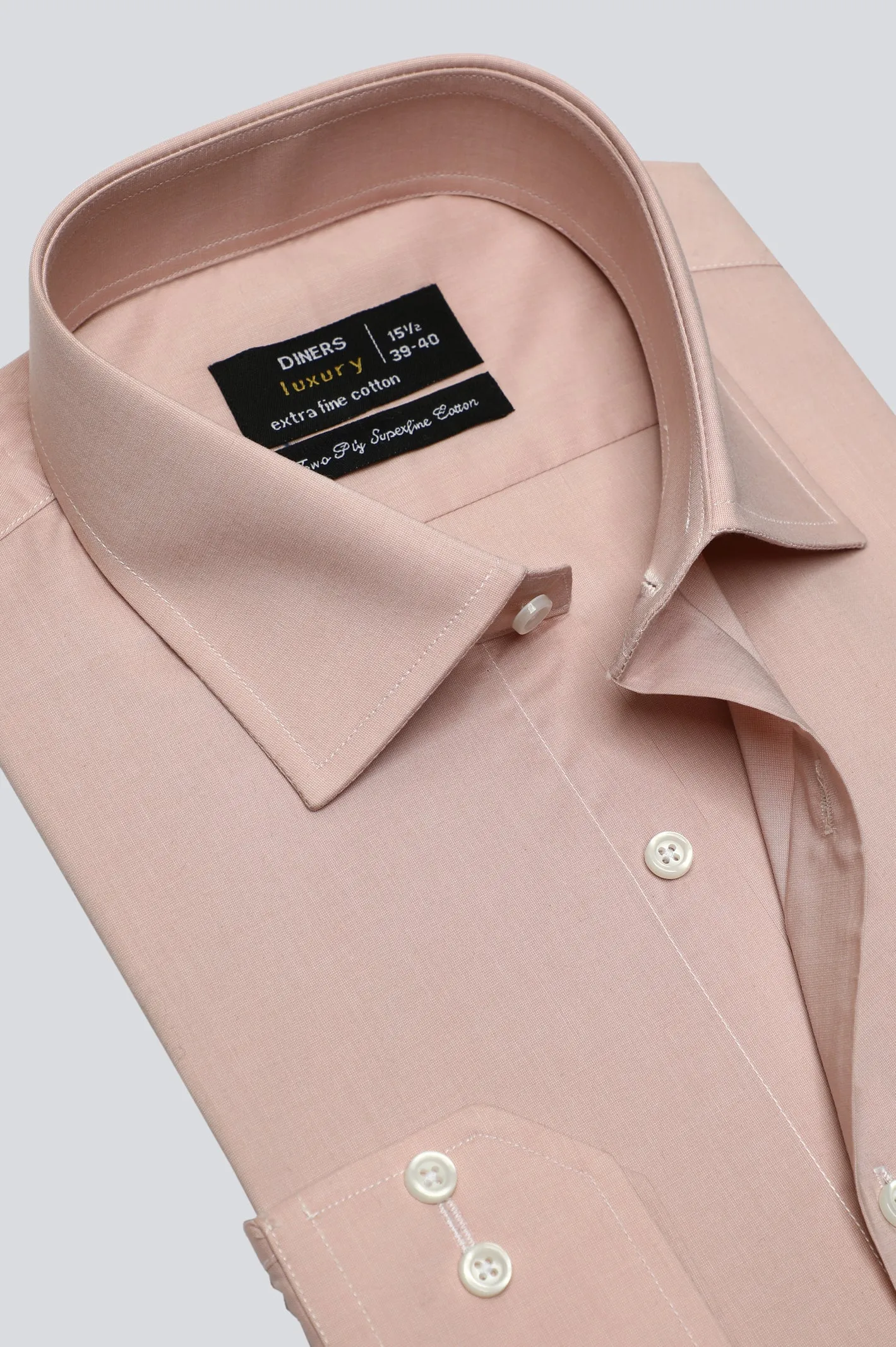 Peach Plain Formal Shirt