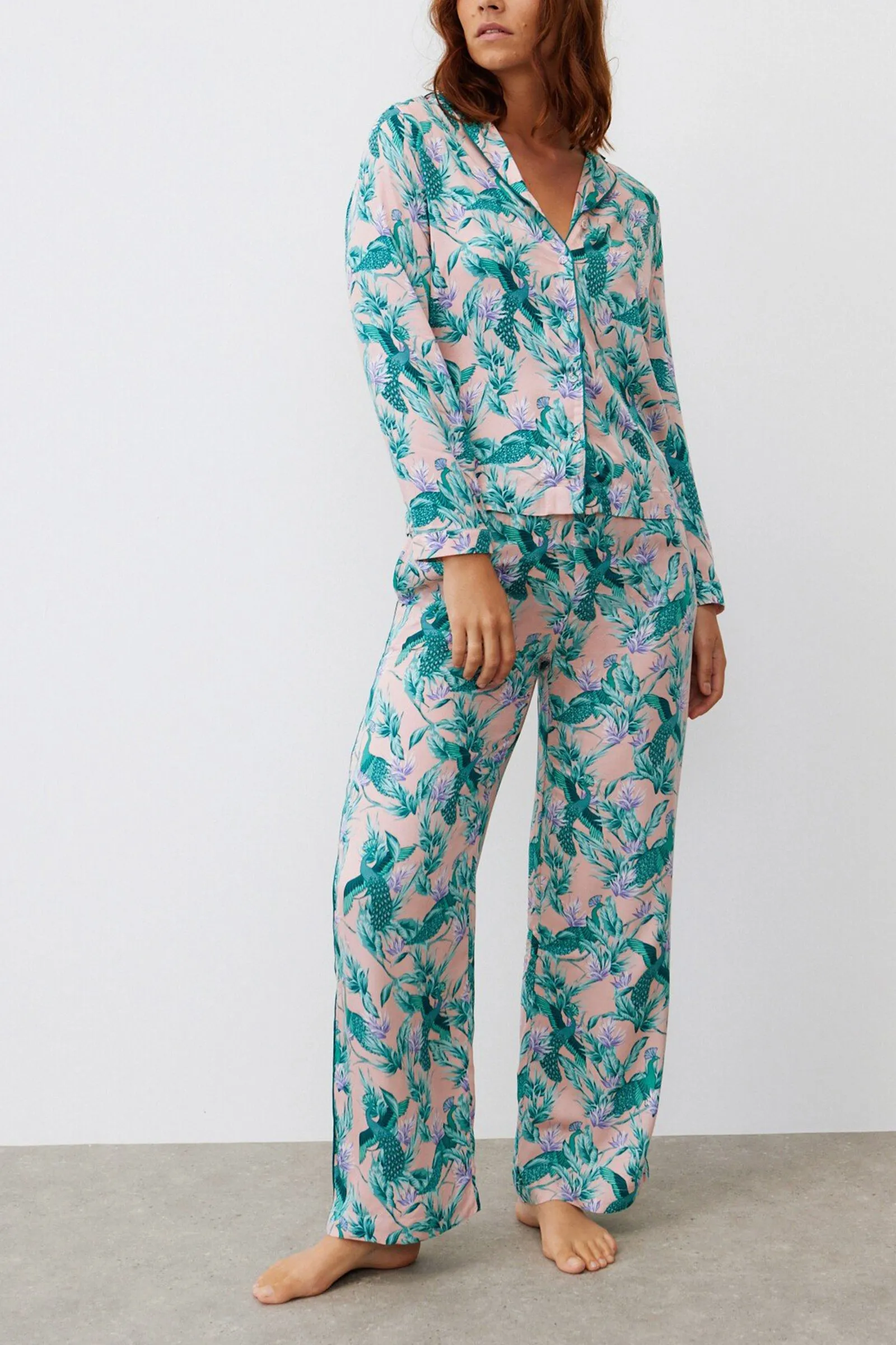 Peacock Pink Shirt & Trousers Pyjama Set