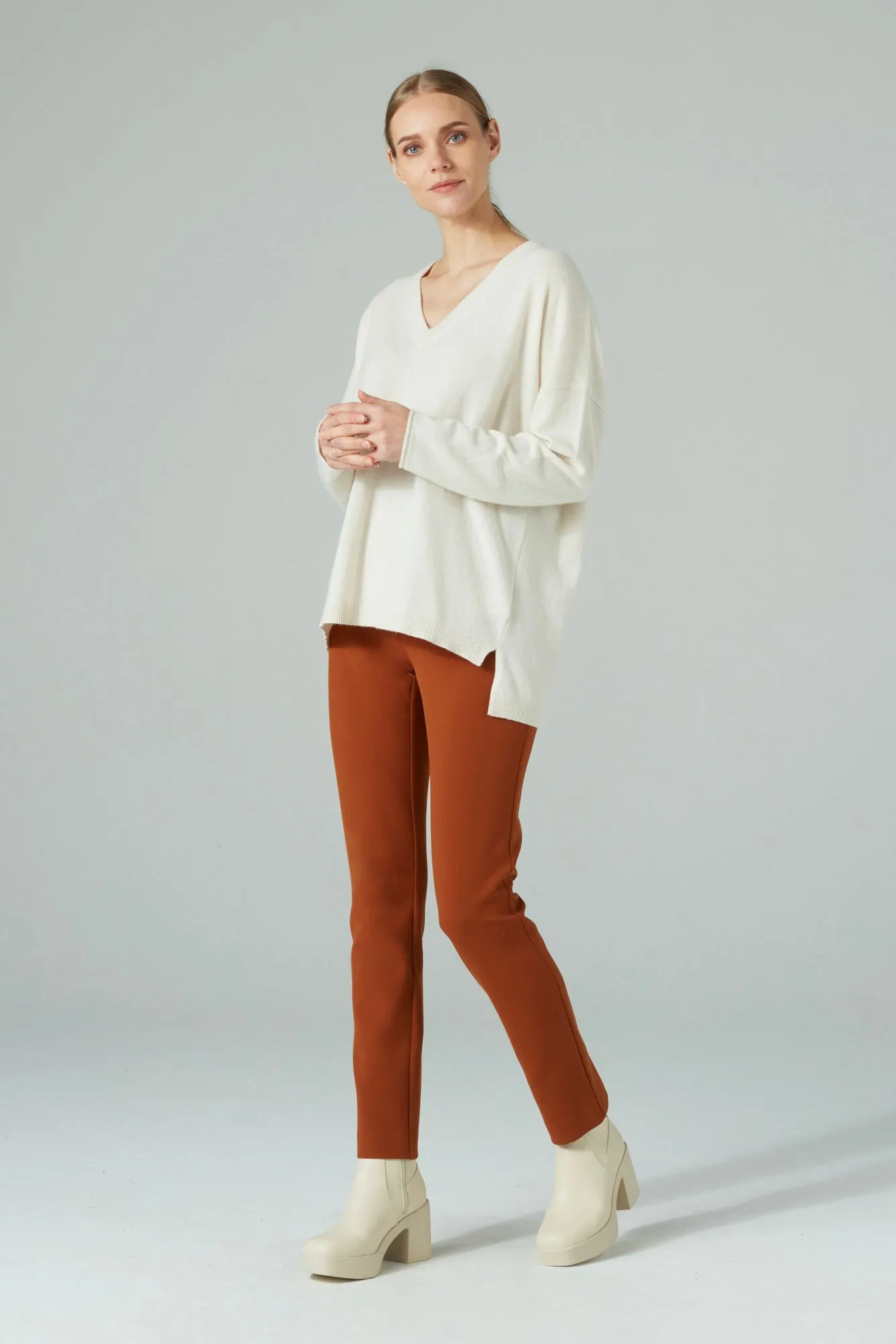 PENCIL FIT TROUSERS HAZEL