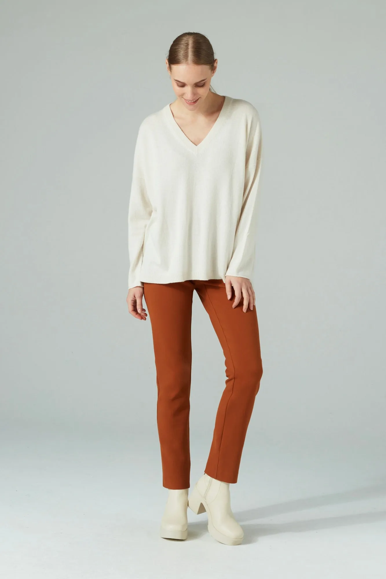 PENCIL FIT TROUSERS HAZEL