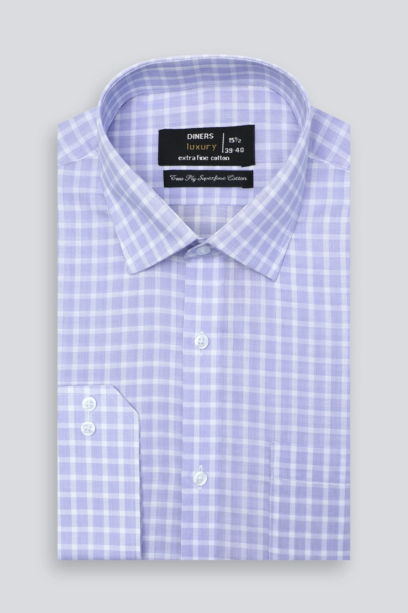 Purple Glen Plaid Check Formal Shirt