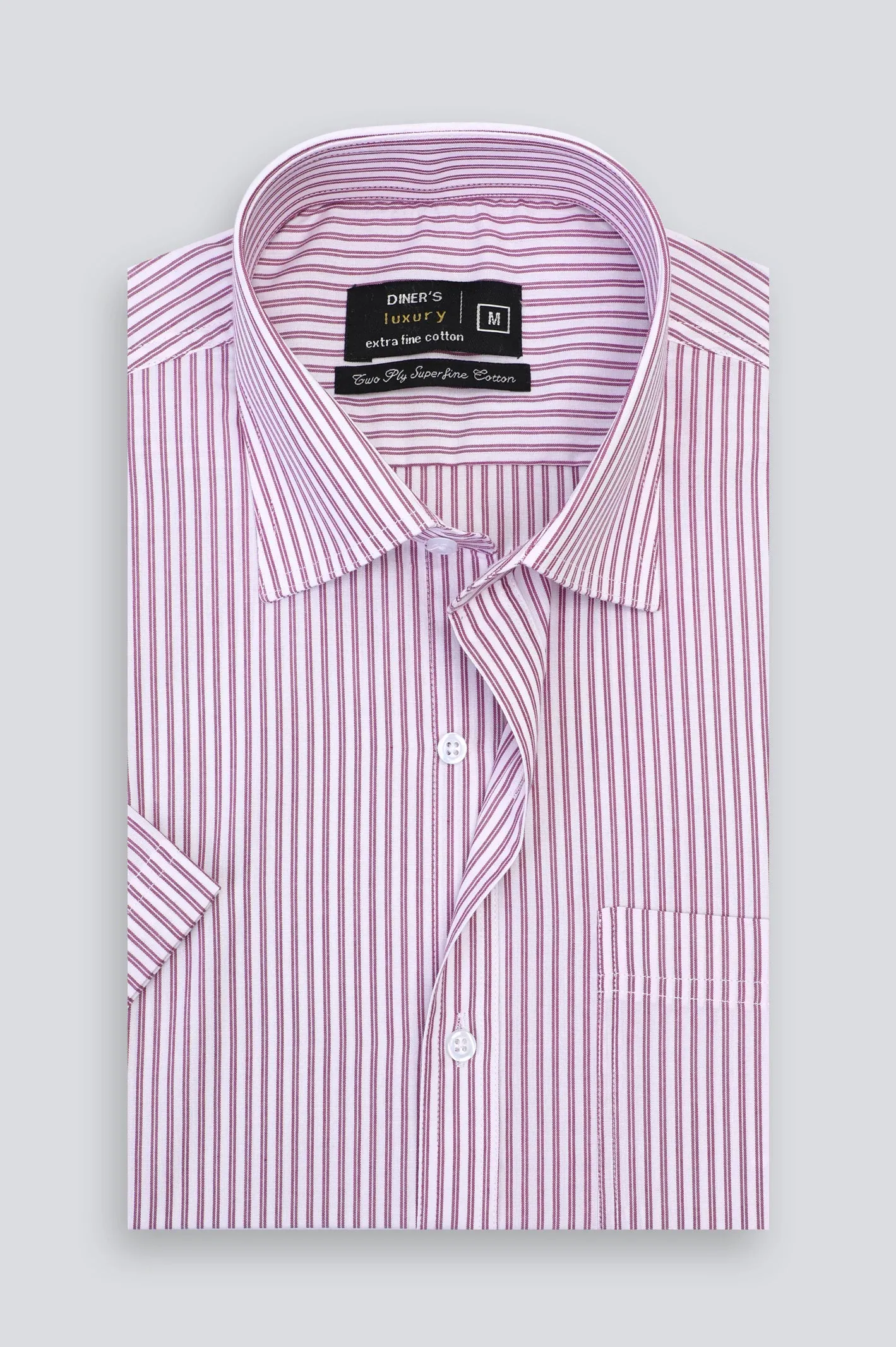 Purple Stripes Formal Shirt (Half Sleeves)