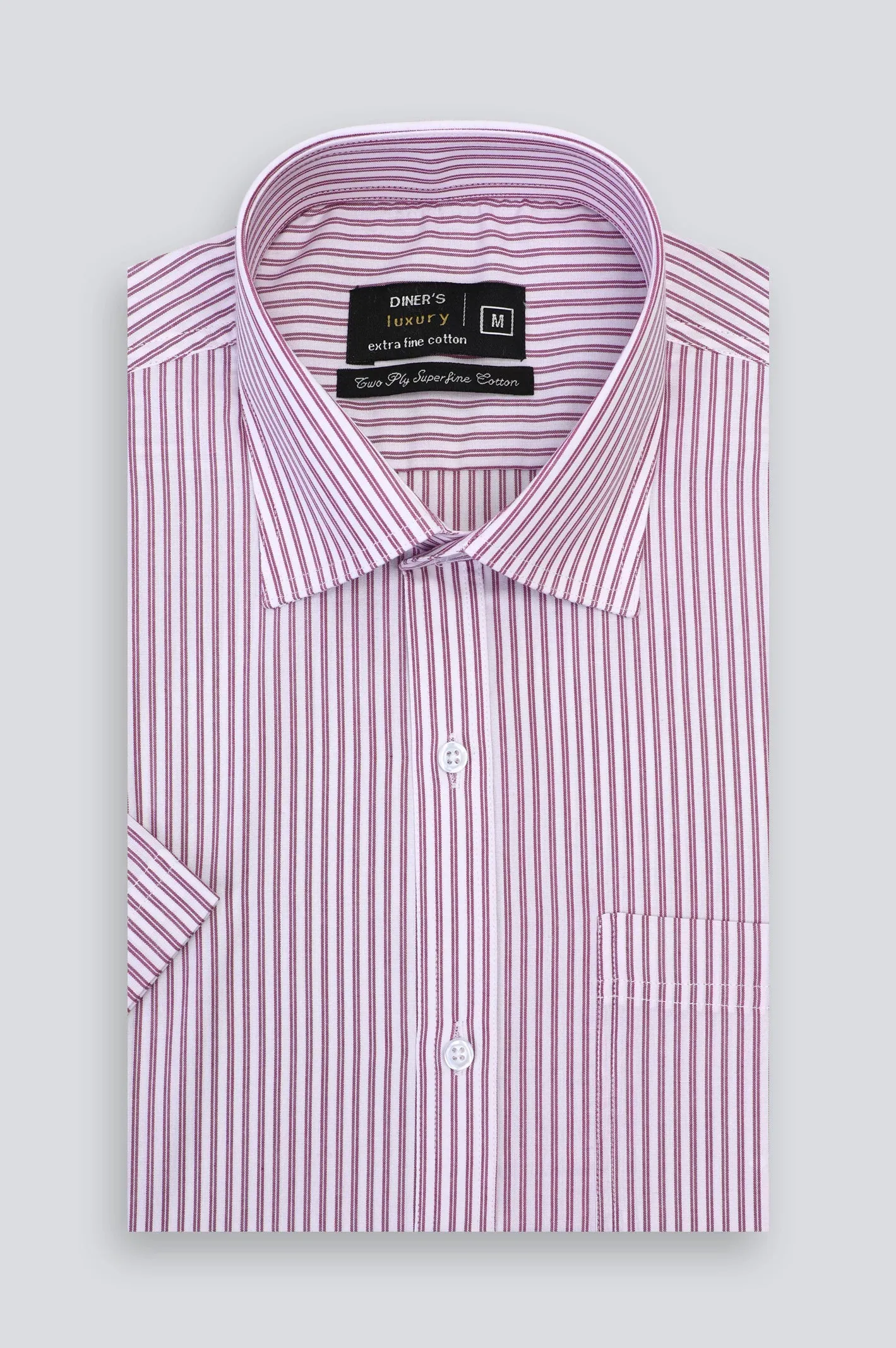 Purple Stripes Formal Shirt (Half Sleeves)