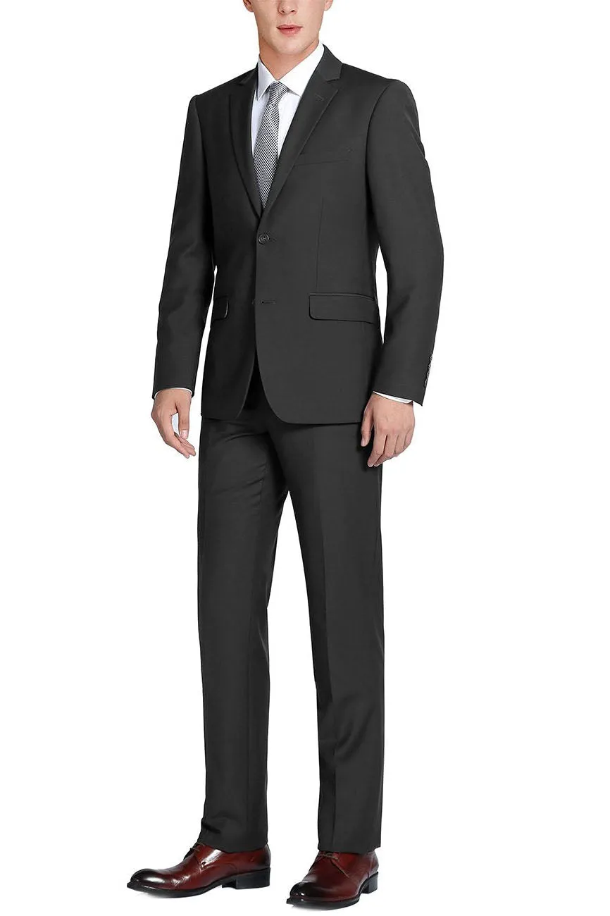 "Rafael" Black 2-Button Notch Suit (2-Piece Set)