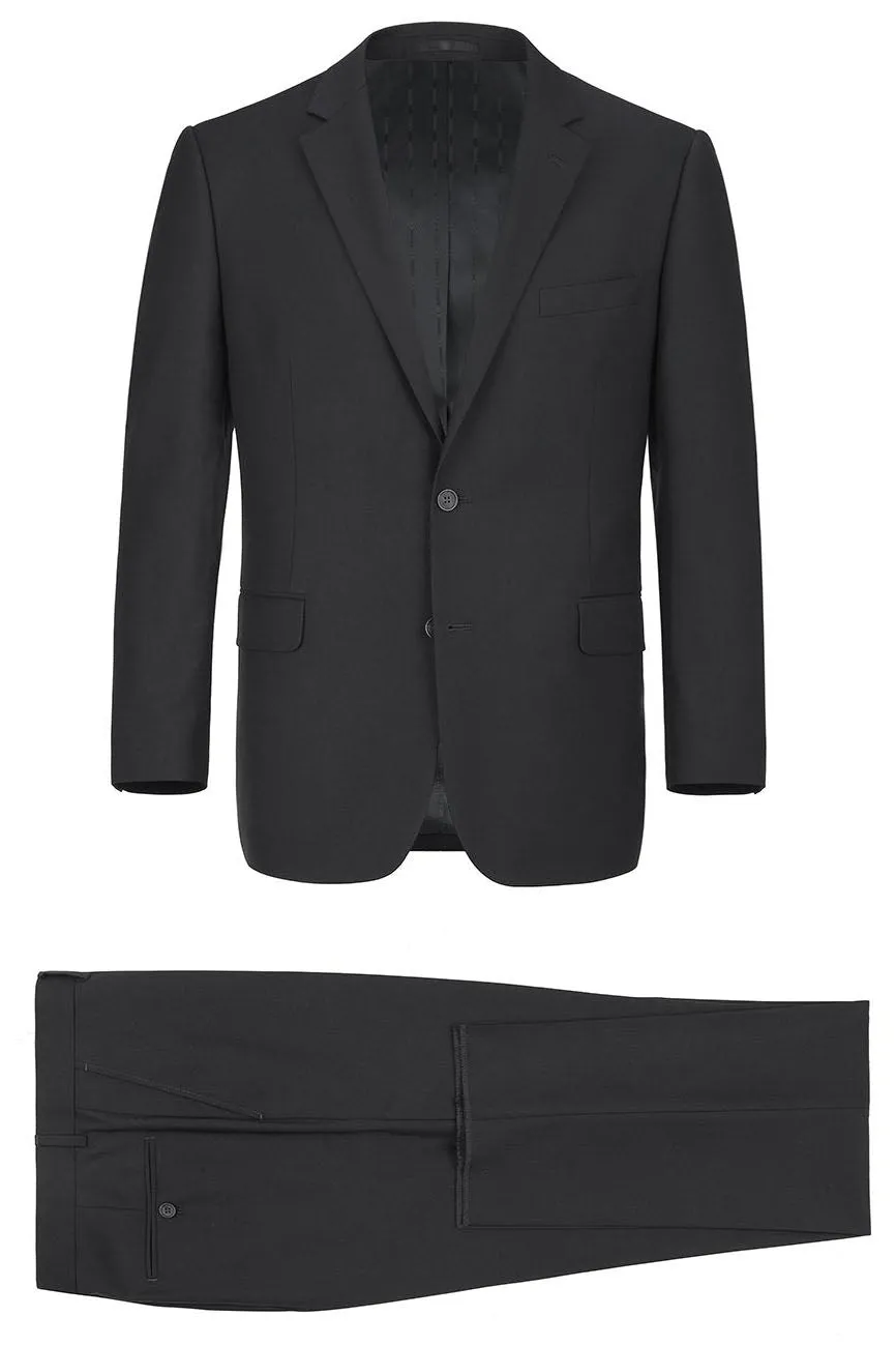 "Rafael" Black 2-Button Notch Suit (2-Piece Set)