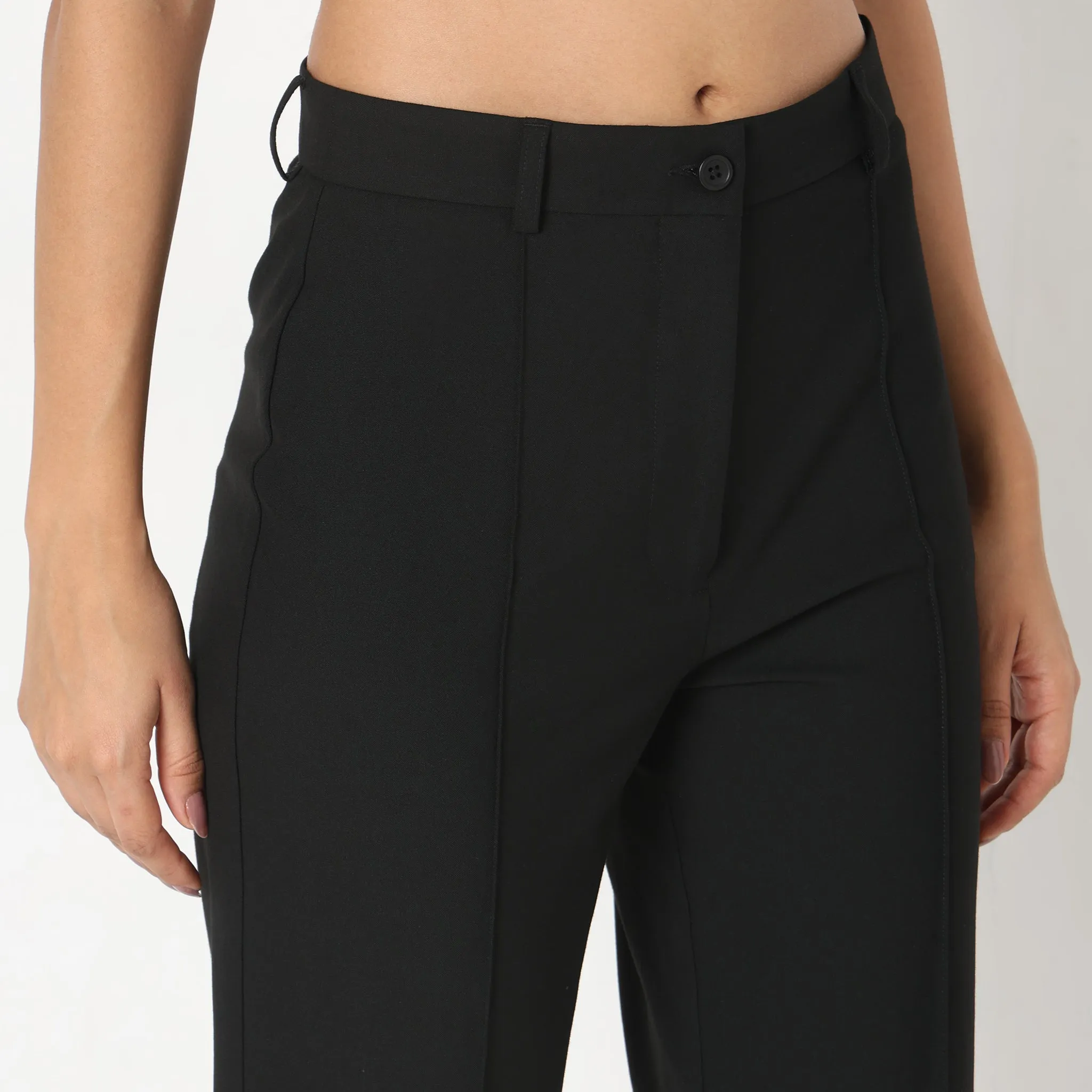 Regular Fit Solid Trousers