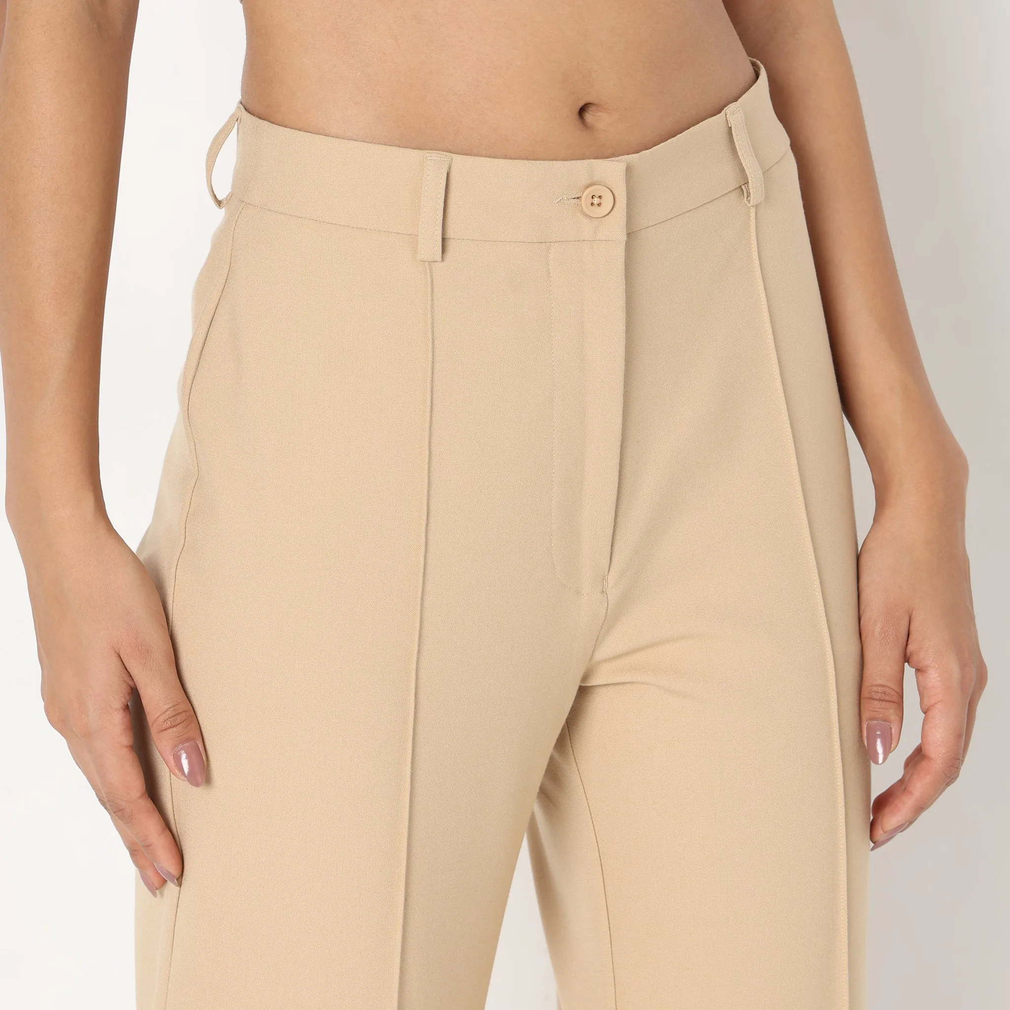 Regular Fit Solid Trousers