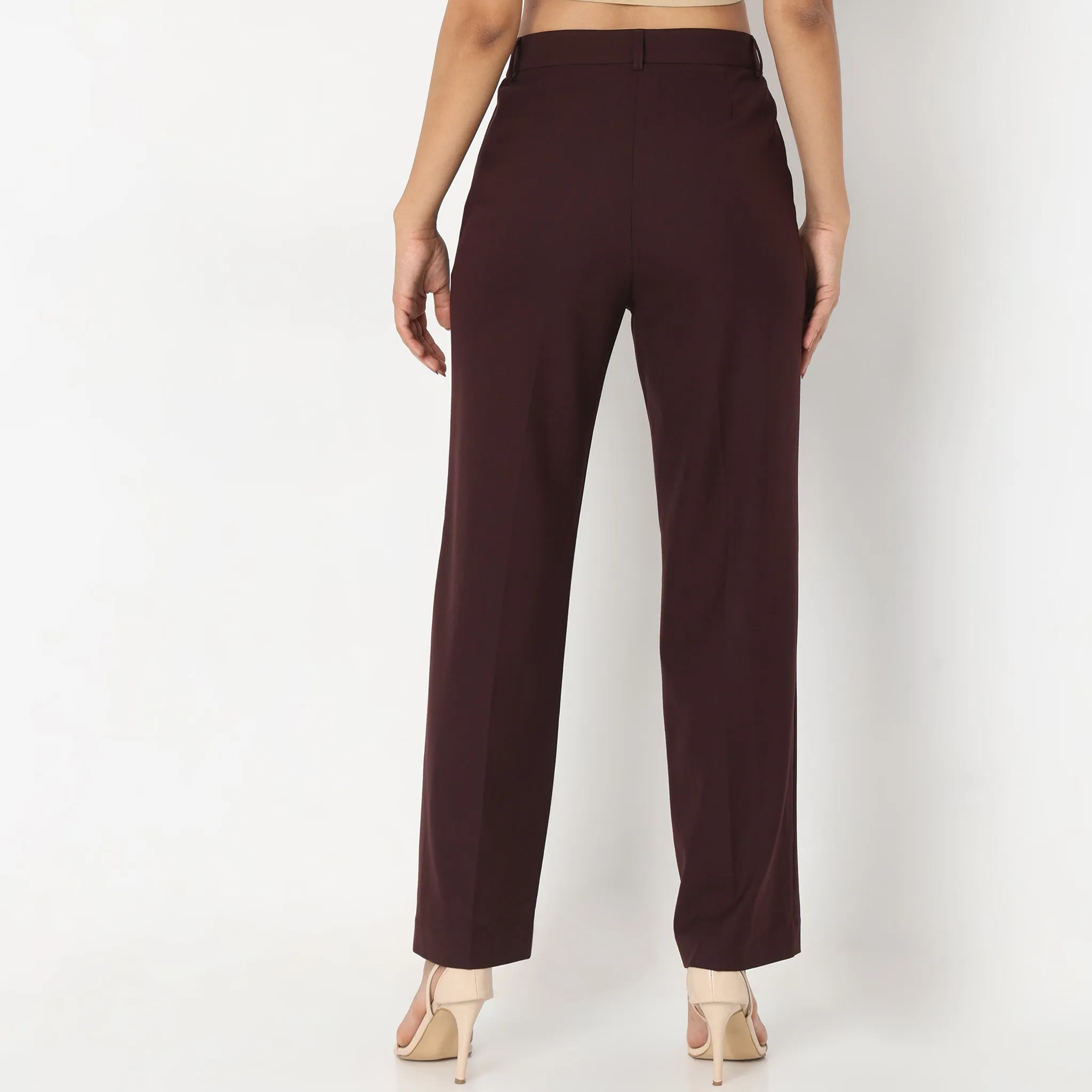 Regular Fit Solid Trousers