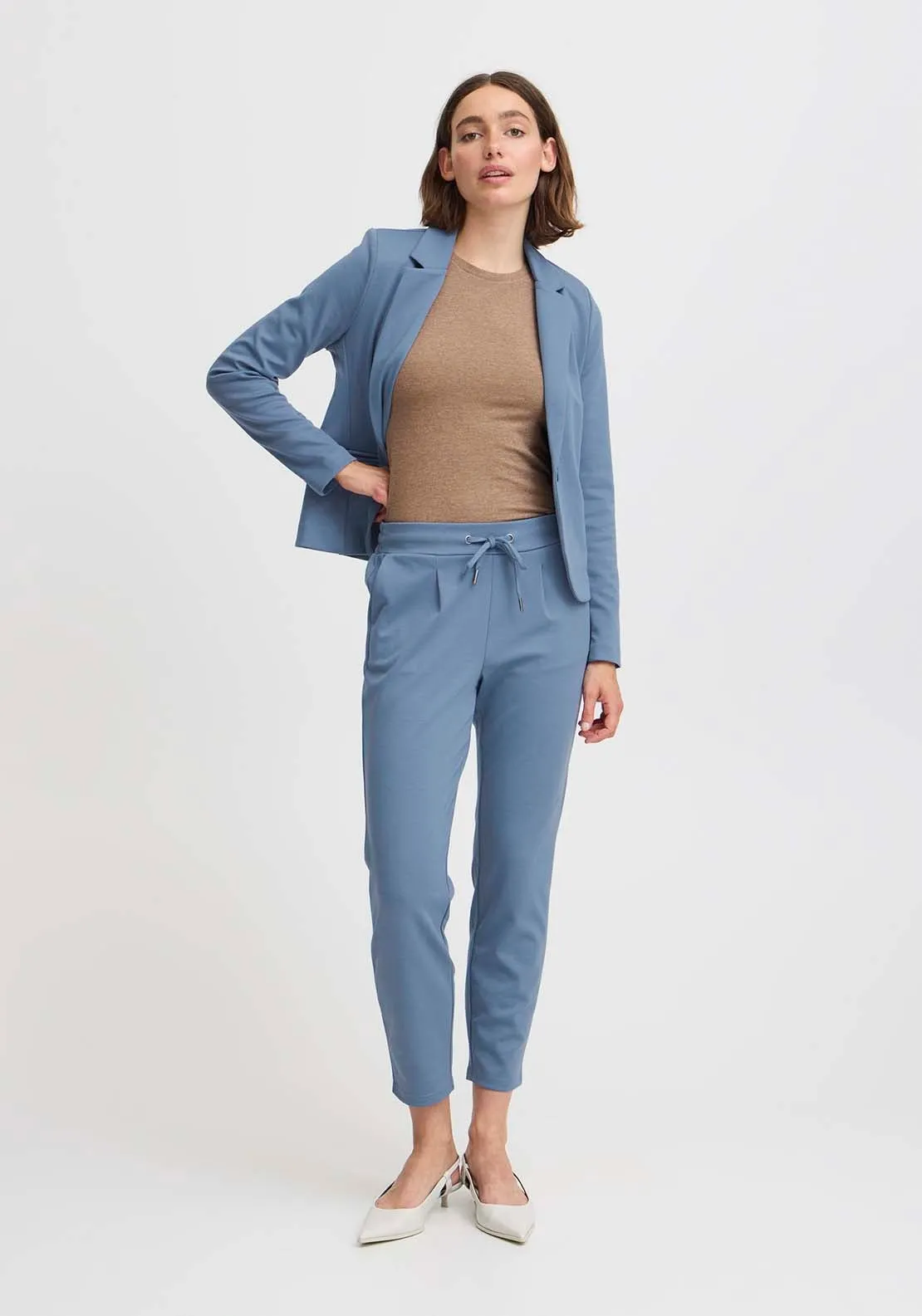 Rizetta Crop Trousers - Blue Horizon