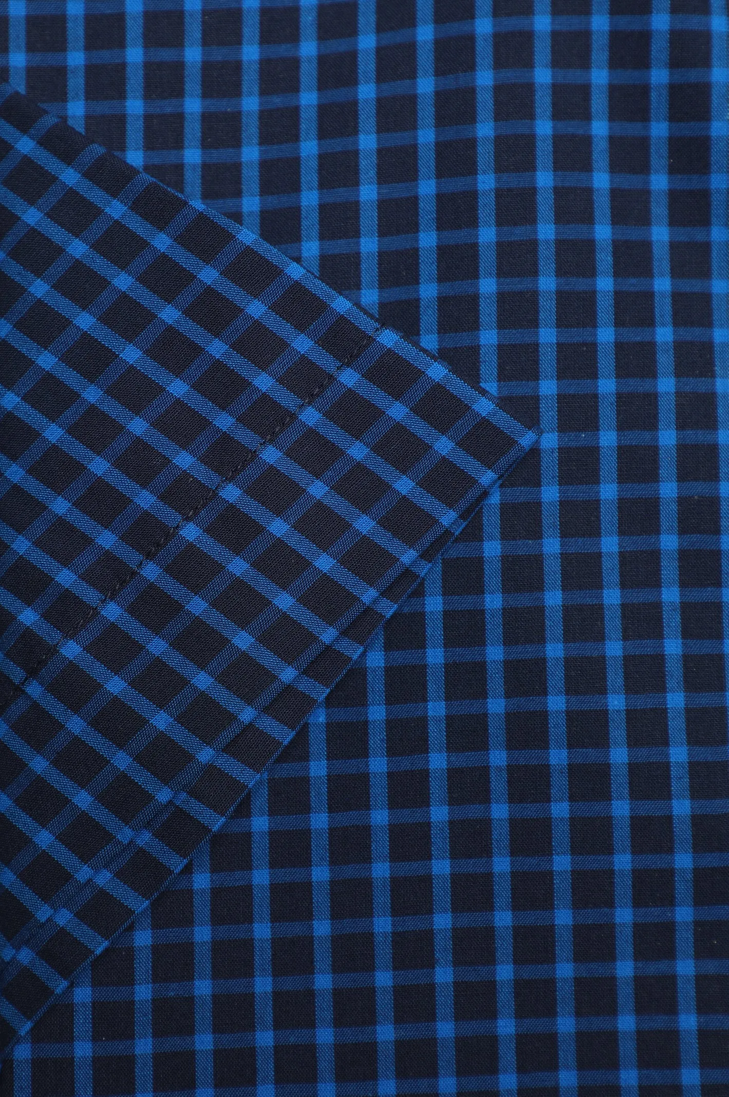 Royal Blue Graph Check Formal Shirt (Half Sleeves)