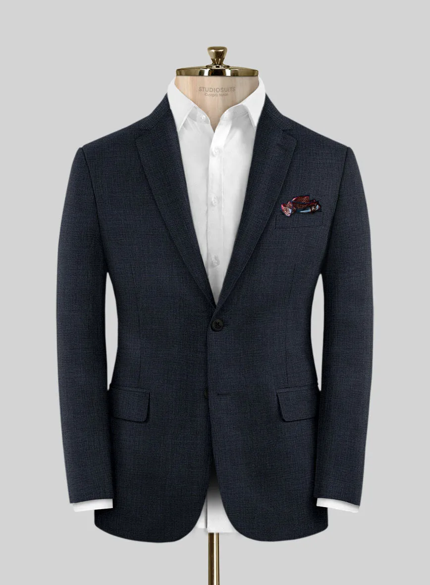 Scabal Cosmopolitan Nailhead Dark Blue Wool Suit