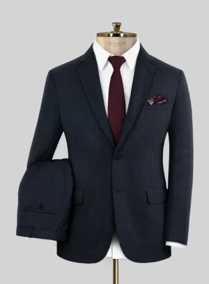 Scabal Cosmopolitan Nailhead Dark Blue Wool Suit