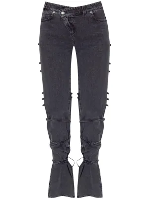 Stonewashed Black Trousers for Women