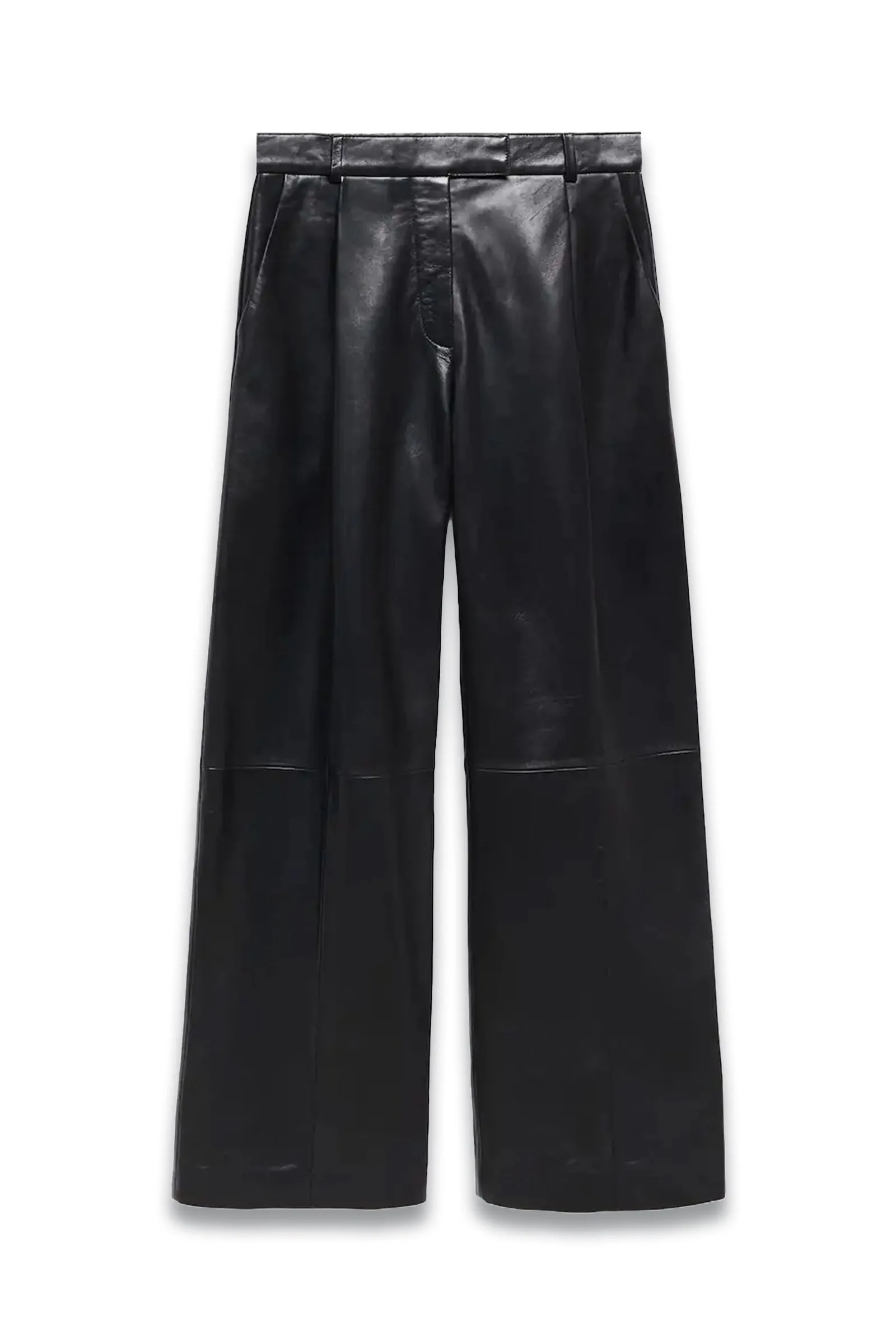 Straight-fit Leather Trousers