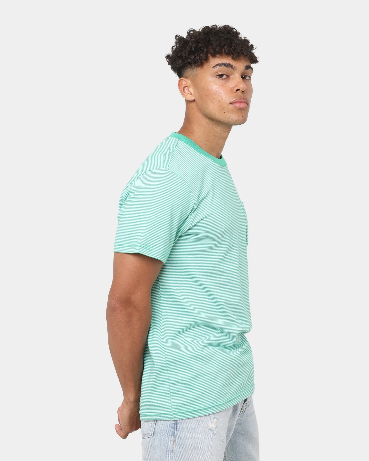 Tommy Jeans Stripe Pocket T-Shirt Grassy Green