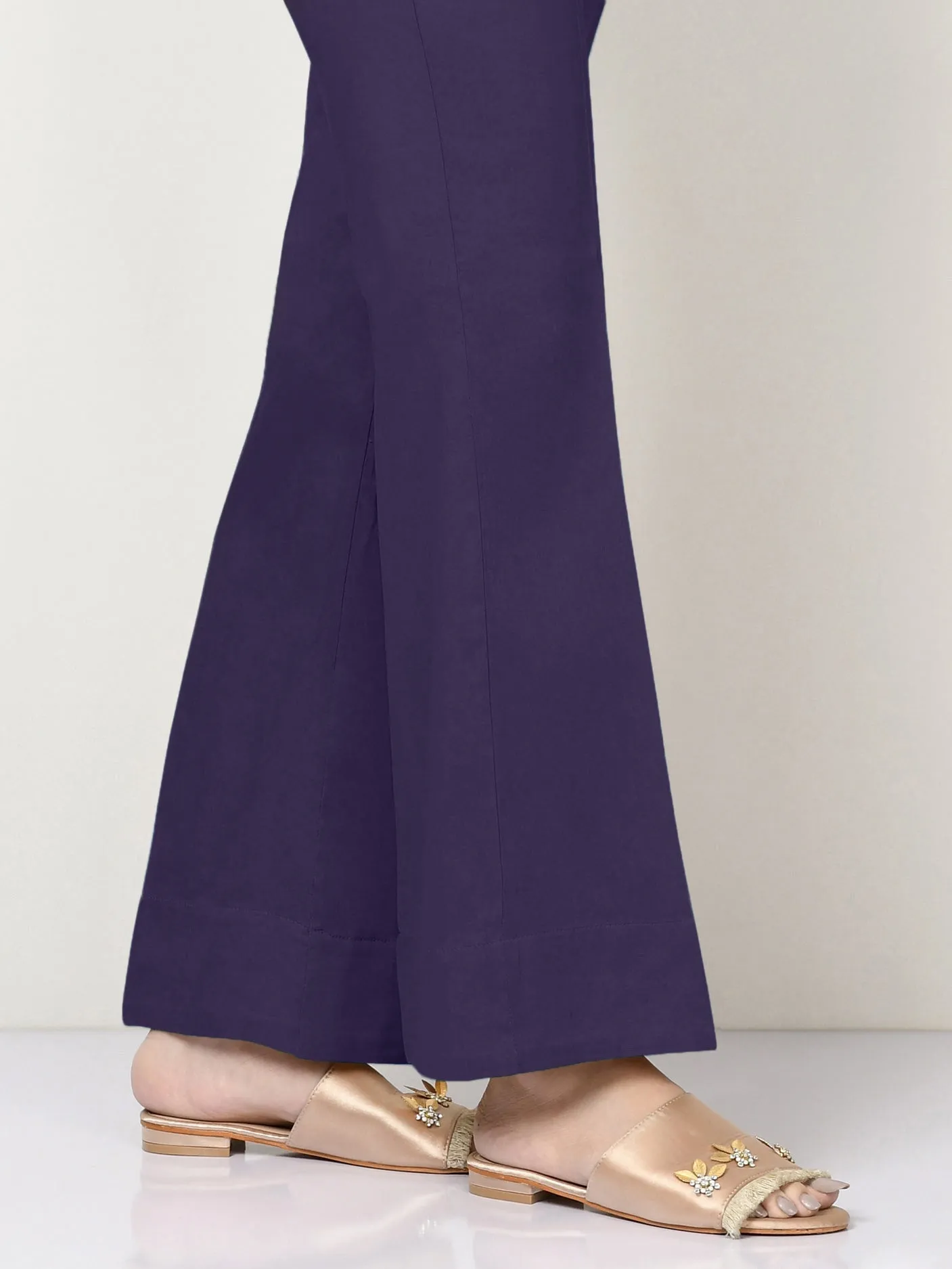 Unstitched Cambric Trouser - Plum