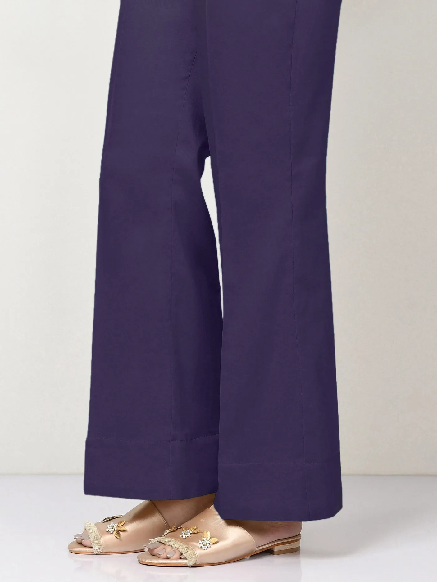 Unstitched Cambric Trouser - Plum