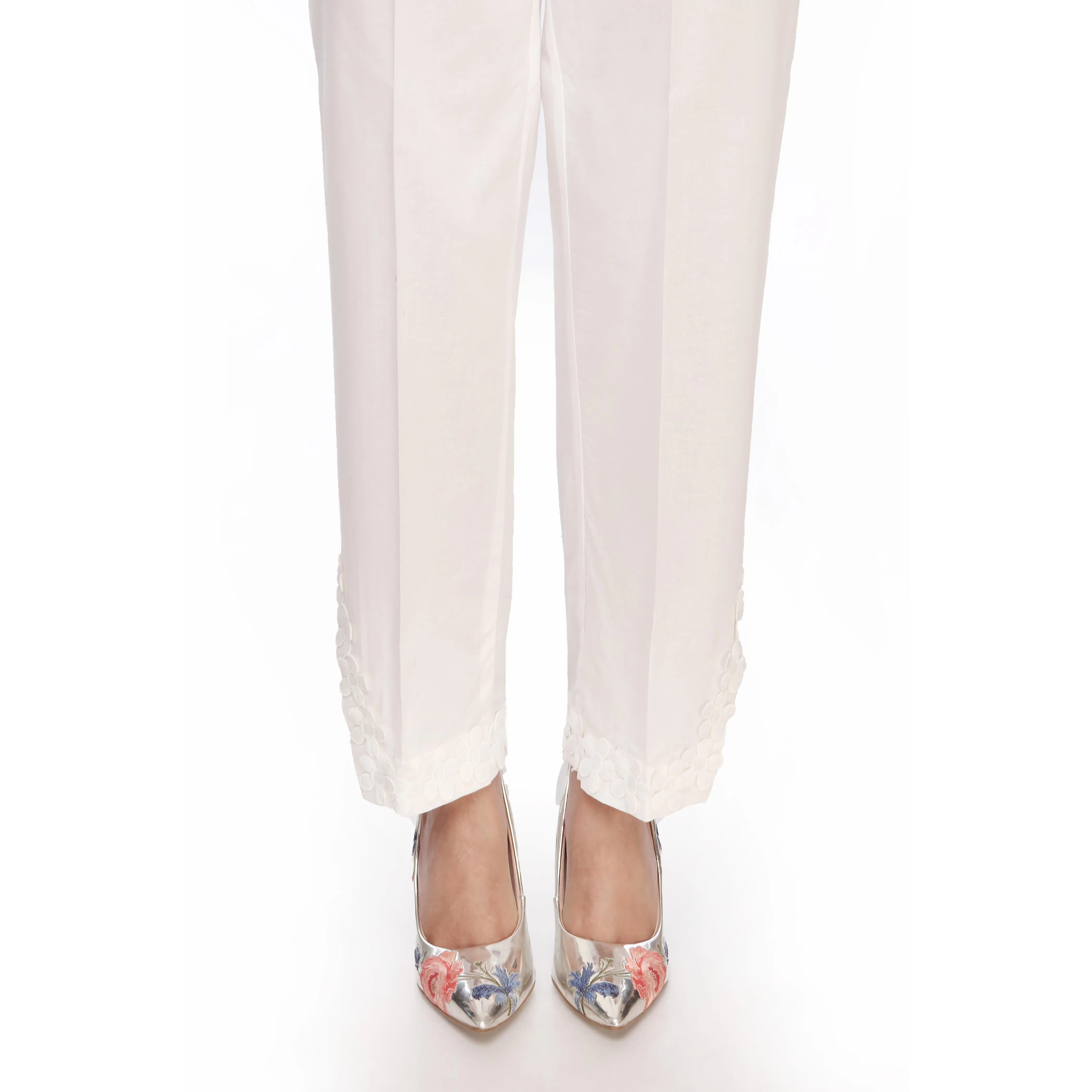 White Regular Fit Cambric Trousers PS2553