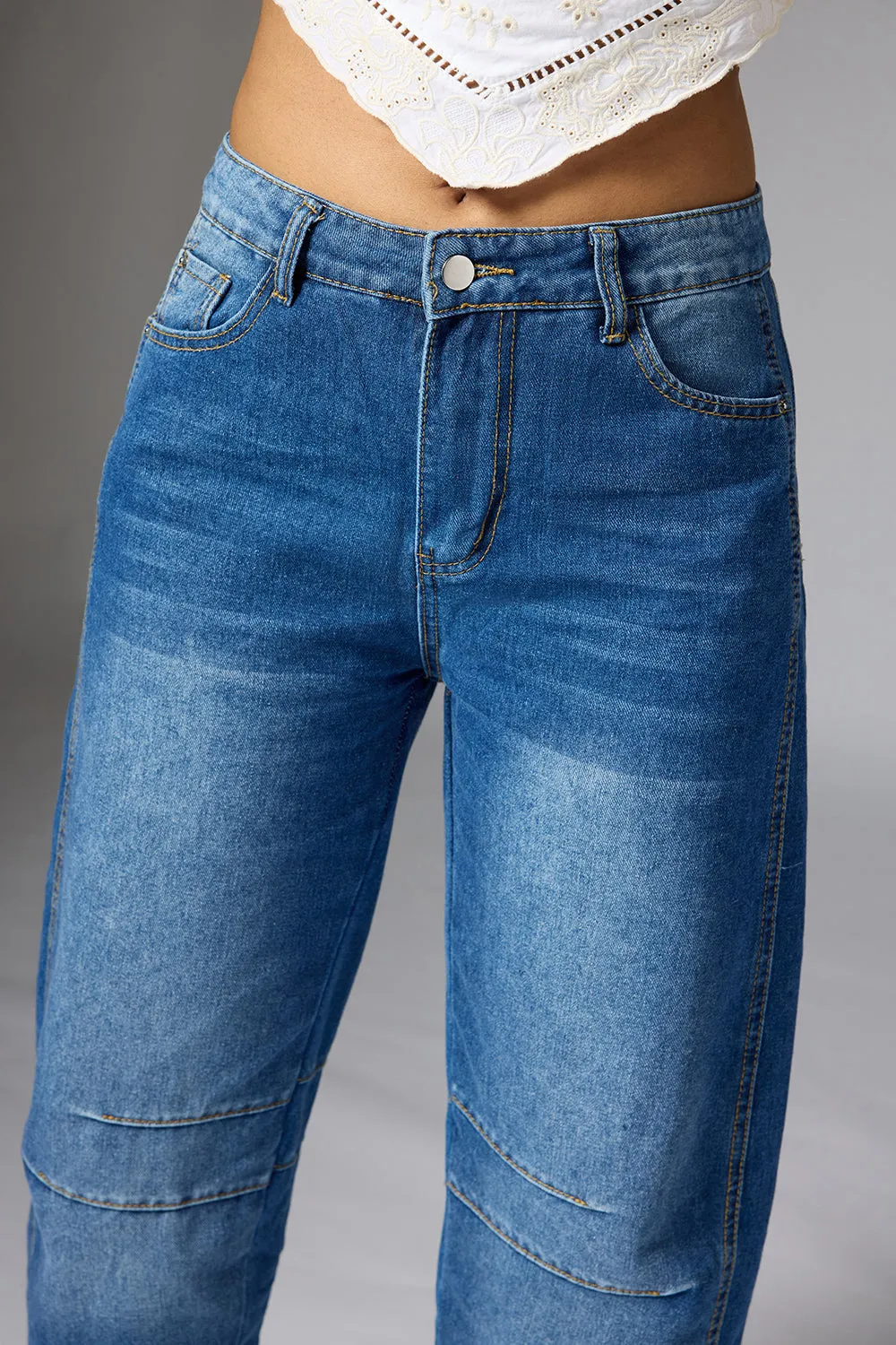 Yale Blue Barrel Leg Jeans