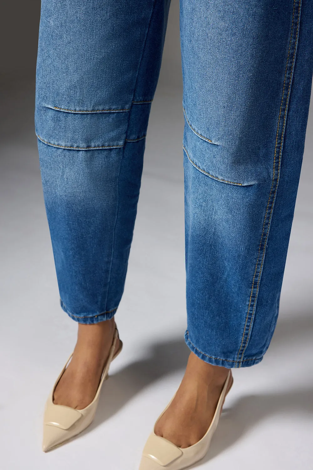 Yale Blue Barrel Leg Jeans