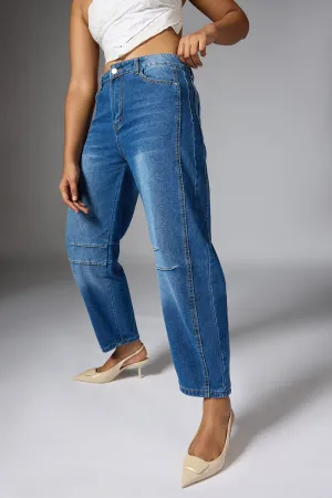 Yale Blue Barrel Leg Jeans